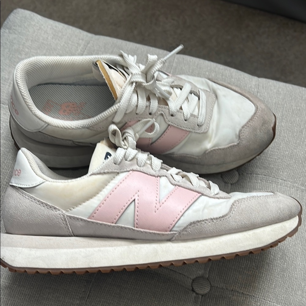New Balance Pink and White Sneakers Classic Design